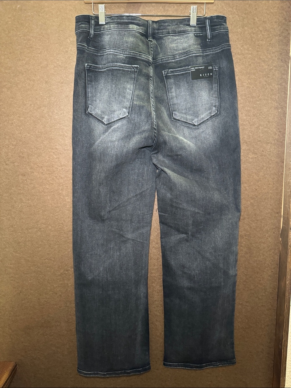 Men's Straight Fit Distressed Black-Grey Jeans - Picture 2 of 4